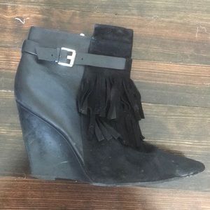 Sigerson Morrison Suede Fringe Bootie Size 9